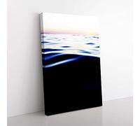 Big Box Art Ocean Be Cool in Abstract Canvas Wall Art Print Ready to Hang Picture, 76 x 50 cm (30 x 20 Inch), Black, White, Blue, Blue