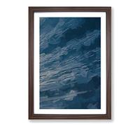 Big Box Art Ocean Curve in Abstract Framed Wall Art Picture Print Ready to Hang, Walnut A2 (62 x 45 cm)
