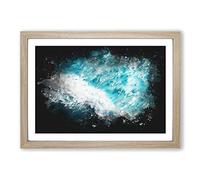 Big Box Art Ocean Dream in Indonesia Paint Splash Framed Wall Art Picture Print Ready to Hang, Oak A2 (62 x 45 cm)