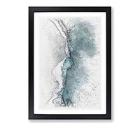 Big Box Art Ocean Kissing The Beach Sketch Framed Wall Art Picture Print Ready to Hang, Black A2 (62 x 45 cm)