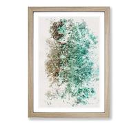 Big Box Art Ocean & The Beach in The Maldives Watercolour Framed Wall Art Picture Print Ready to Hang, Oak A2 (62 x 45 cm)