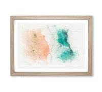 Big Box Art Ocean Upon a Californian Beach in Abstract Framed Wall Art Picture Print Ready to Hang, Oak A2 (62 x 45 cm)