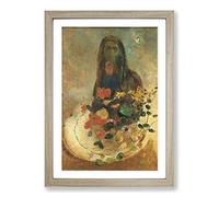 Big Box Art Odilon Redon Mystery Framed Wall Art Picture Print Ready to Hang, Oak A2 (62 x 45 cm)