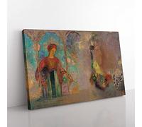 Big Box Art Odilon Redon Woman in a Gothic Arcade Canvas Wall Art Print Ready to Hang Picture, 76 x 50 cm (30 x 20 Inch), Multi-Coloured