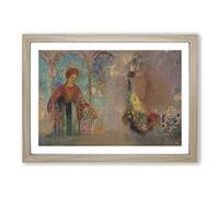 Big Box Art Odilon Redon Woman in a Gothic Arcade Framed Wall Art Picture Print Ready to Hang, Oak A2 (62 x 45 cm)