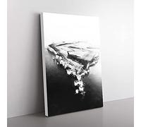 Big Box Art Old Harry Rocks Cliffs in Dorset Canvas Wall Art Print Ready to Hang Picture, 76 x 50 cm (30 x 20 Inch), White, Black, Grey