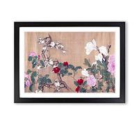 Big Box Art One Hundred Flowers Vol.1 by Yun Shouping Framed Wall Art Picture Print Ready to Hang, Black A2 (62 x 45 cm)