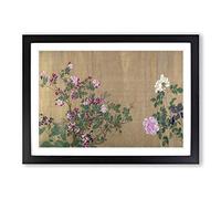 Big Box Art One Hundred Flowers Vol.6 by Yun Shouping Framed Wall Art Picture Print Ready to Hang, Black A2 (62 x 45 cm)