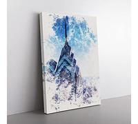 Big Box Art One Liberty Place in Philadelphia Watercolour Canvas Wall Art Print Ready to Hang Picture, 76 x 50 cm (30 x 20 Inch), White, Blue, Grey, Black