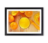 Big Box Art Orange Juice Framed Wall Art Picture Print Ready to Hang, Black A2 (62 x 45 cm)