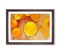 Big Box Art Orange Juice Framed Wall Art Picture Print Ready to Hang, Walnut A2 (62 x 45 cm)