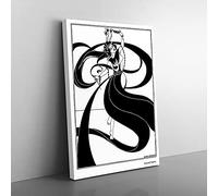 Big Box Art Oriental Dancer by Aubrey Beardsley Canvas Wall Art Print Ready to Hang Picture, 76 x 50 cm (30 x 20 Inch), White, Black, Grey