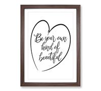 Big Box Art Own Kind of Beautiful Typography Framed Wall Art Picture Print Ready to Hang, Walnut A2 (62 x 45 cm)