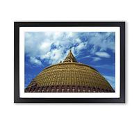 Big Box Art Pagoda Burma 2 Framed Wall Art Picture Print Ready to Hang, Black A2 (62 x 45 cm)