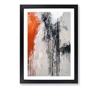 Big Box Art Paint Splashes in Abstract Framed Wall Art Picture Print Ready to Hang, Black A2 (62 x 45 cm)