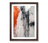 Big Box Art Paint Splashes in Abstract Framed Wall Art Picture Print Ready to Hang, Walnut A2 (62 x 45 cm)