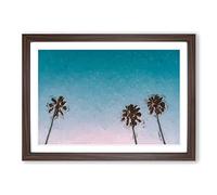 Big Box Art Palm Trees in Sydney Australia in Abstract Framed Wall Art Picture Print Ready to Hang, Walnut A2 (62 x 45 cm)