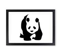 Big Box Art Panda Black and White Framed Wall Art Picture Print Ready to Hang, A2 (62 x 45 cm)
