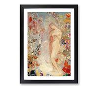 Big Box Art Pandora Vol.1 by Odilon Redon Framed Wall Art Picture Print Ready to Hang, Black A2 (62 x 45 cm)
