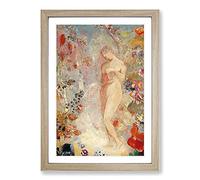 Big Box Art Pandora Vol.1 by Odilon Redon Framed Wall Art Picture Print Ready to Hang, Oak A2 (62 x 45 cm)