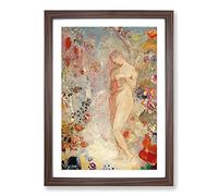 Big Box Art Pandora Vol.1 by Odilon Redon Framed Wall Art Picture Print Ready to Hang, Walnut A2 (62 x 45 cm)