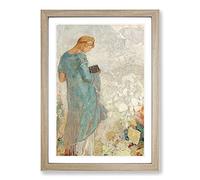 Big Box Art Pandora Vol.2 by Odilon Redon Framed Wall Art Picture Print Ready to Hang, Oak A2 (62 x 45 cm)