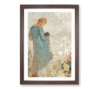 Big Box Art Pandora Vol.2 by Odilon Redon Framed Wall Art Picture Print Ready to Hang, Walnut A2 (62 x 45 cm)