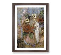 Big Box Art Pandora Vol.3 by Odilon Redon Framed Wall Art Picture Print Ready to Hang, Walnut A2 (62 x 45 cm)