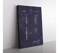 Big Box Art Paper Clip Dark Canvas Wall Art Print Ready to Hang Picture, 76 x 50 cm (30 x 20 Inch), Violet, Violet, Purple