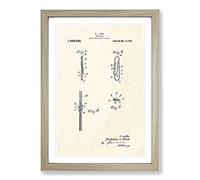 Big Box Art Paper Clip Patent Framed Wall Art Picture Print Ready to Hang, Oak A2 (62 x 45 cm)
