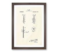 Big Box Art Paper Clip Patent Framed Wall Art Picture Print Ready to Hang, Walnut A2 (62 x 45 cm)