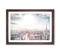 Big Box Art Paris in Sunlight Painting Framed Wall Art Picture Print Ready to Hang, Walnut A2 (62 x 45 cm)