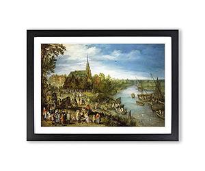 Big Box Art Parish Fair in Schell by Pieter Bruegel The Elder Framed Wall Art Picture Print Ready to Hang, Black A2 (62 x 45 cm)