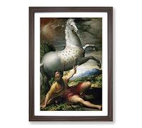 Big Box Art Parmigiano The Conversion of St. Paul Framed Wall Art Picture Print Ready to Hang, Walnut A2 (62 x 45 cm)