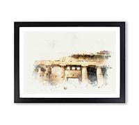 Big Box Art Parthenon in Greece in Abstract Framed Wall Art Picture Print Ready to Hang, Black A2 (62 x 45 cm)