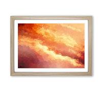 Big Box Art Passing Clouds in Abstract Framed Wall Art Picture Print Ready to Hang, Oak A2 (62 x 45 cm)
