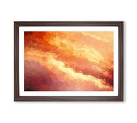 Big Box Art Passing Clouds in Abstract Framed Wall Art Picture Print Ready to Hang, Walnut A2 (62 x 45 cm)