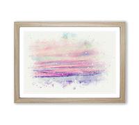 Big Box Art Pastel Sky in Abstract Framed Wall Art Picture Print Ready to Hang, Oak A2 (62 x 45 cm)