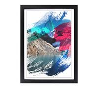 Big Box Art Patagonia Argentina Glacier Landscape V2 Framed Wall Art Picture Print Ready to Hang, Black A2 (62 x 45 cm)