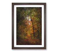 Big Box Art Path Through The Forest Painting Framed Wall Art Picture Print Ready to Hang, Walnut A2 (62 x 45 cm)