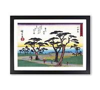 Big Box Art Path to The Ocean by Utagawa Hiroshige Framed Wall Art Picture Print Ready to Hang, Black A2 (62 x 45 cm)
