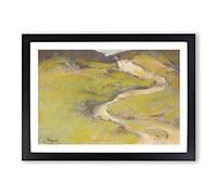 Big Box Art Pathway in A Field by Edgar Degas Framed Wall Art Picture Print Ready to Hang, Black A2 (62 x 45 cm)