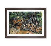 Big Box Art Paul Cezanne Woods with Millstone Framed Wall Art Picture Print Ready to Hang, Walnut A2 (62 x 45 cm)