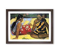 Big Box Art Paul Gauguin Two Women of Tahiti Framed Wall Art Picture Print Ready to Hang, Walnut A2 (62 x 45 cm)