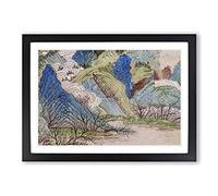 Big Box Art Peach Blossoms in The Spring by Qiu Ying Framed Wall Art Picture Print Ready to Hang, Black A2 (62 x 45 cm)