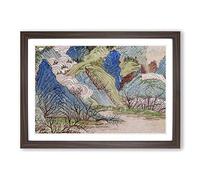 Big Box Art Peach Blossoms in The Spring by Qiu Ying Framed Wall Art Picture Print Ready to Hang, Walnut A2 (62 x 45 cm)