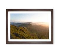 Big Box Art Pen y Fan in The Brecon Beacons Wales Framed Wall Art Picture Print Ready to Hang, Walnut A2 (62 x 45 cm)