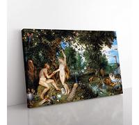 Big Box Art Peter Paul Rubens The Garden of Eden with The Fall of Man Canvas Wall Art Print Ready to Hang Picture, 76 x 50 cm (30 x 20 Inch), Multi-Coloured