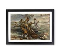 Big Box Art Peter Paul Rubens The Miraculous Fish Drought Framed Wall Art Picture Print Ready to Hang, Black A2 (62 x 45 cm)