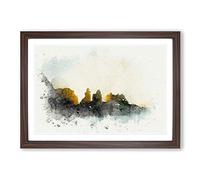 Big Box Art Phillip Island in Australia in Abstract Framed Wall Art Picture Print Ready to Hang, Walnut A2 (62 x 45 cm)